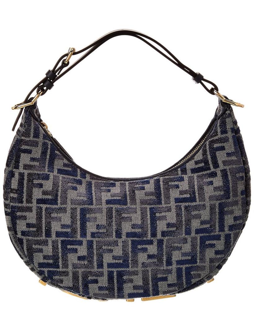 Fendi FENDI graphy Small FF Chenille & Leather Hobo Bag