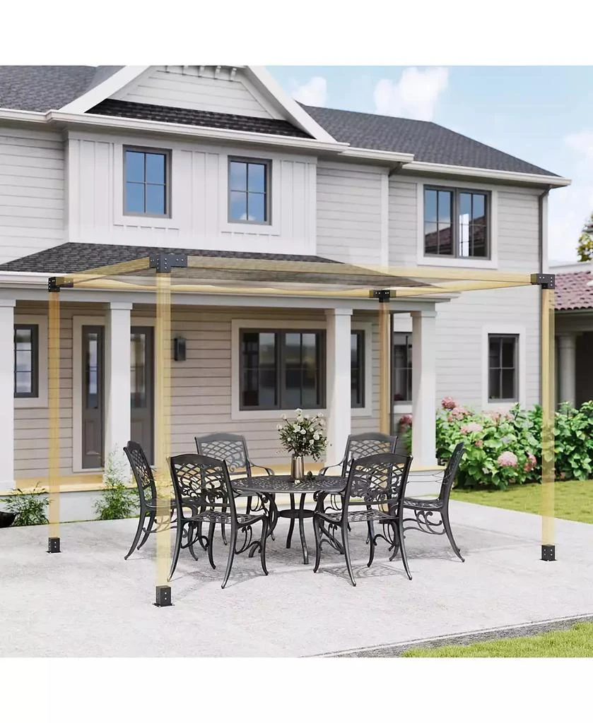 Outsunny 8PCS Pergola Kit Brackets for 4"x4" (Actual 3.6"x3.6") Lumber 2