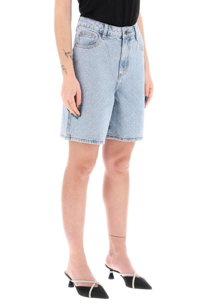 Self Portrait Denim Bermuda Shorts With Rhin 2