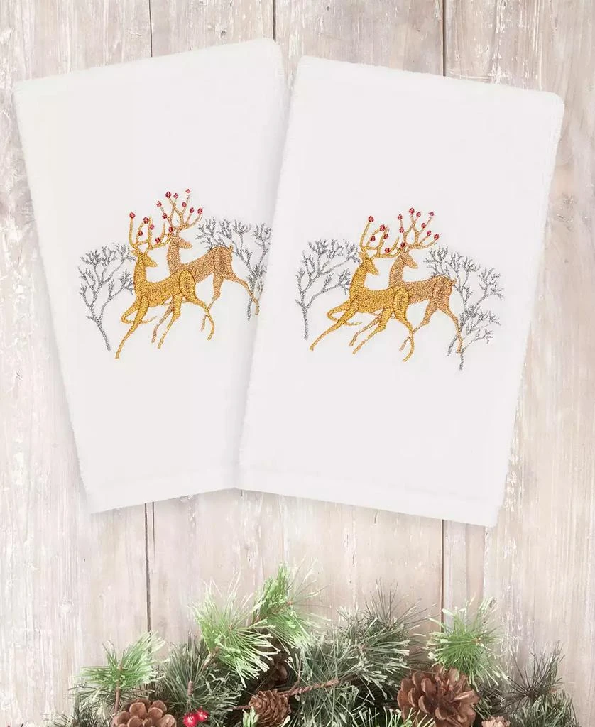 Linum Home Textiles Christmas Deer 100% Turkish Cotton 2-Pc. 1