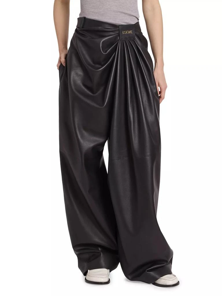 Loewe Draped Leather Trousers 3