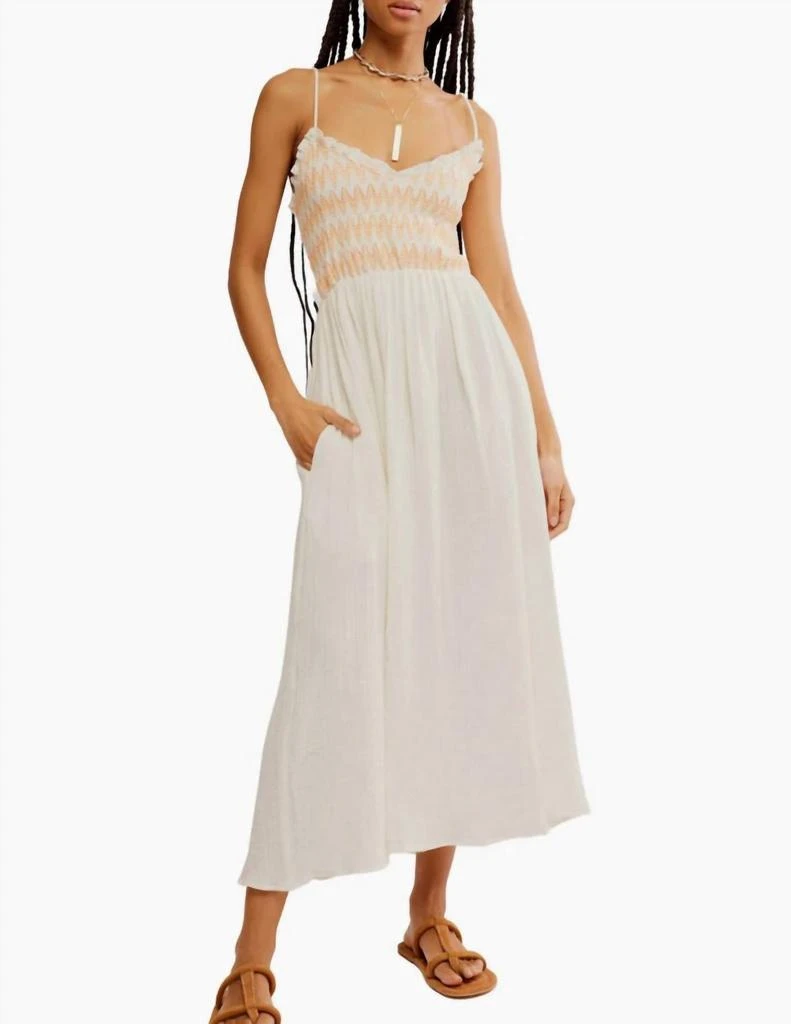 Free People Solid Sweet Nothings Midi Dress In Marshmellow 1