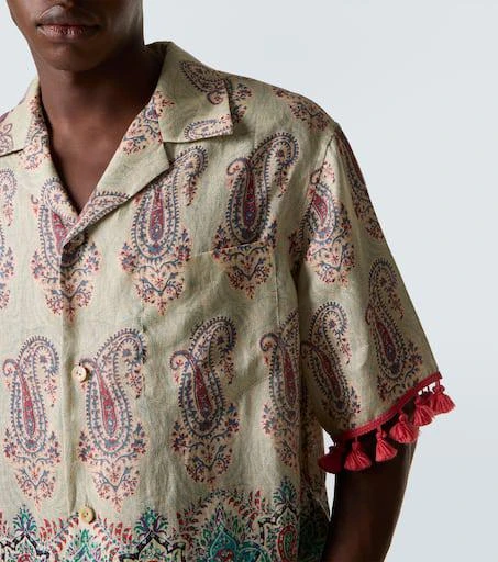 Valentino Paisley linen bowling shirt 6
