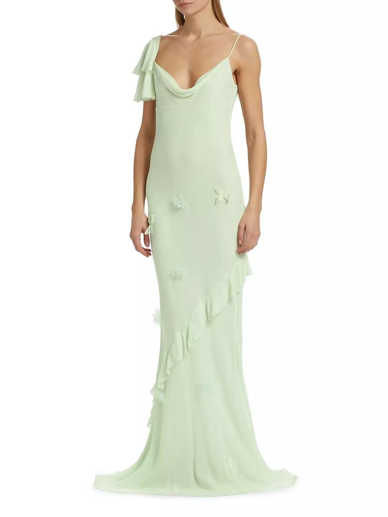 Self Portrait Georgette Floral-Appliqué Maxi Dress 3