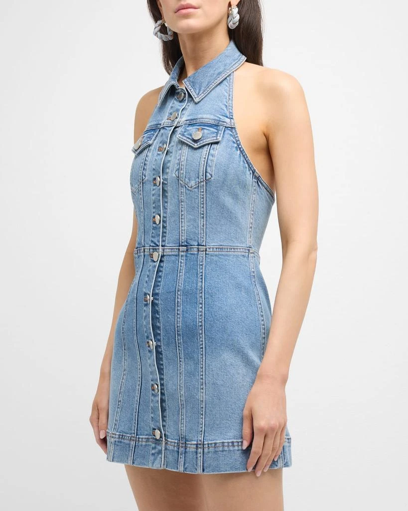 Alice + Olivia Kendall Denim Halter Mini Dress 1