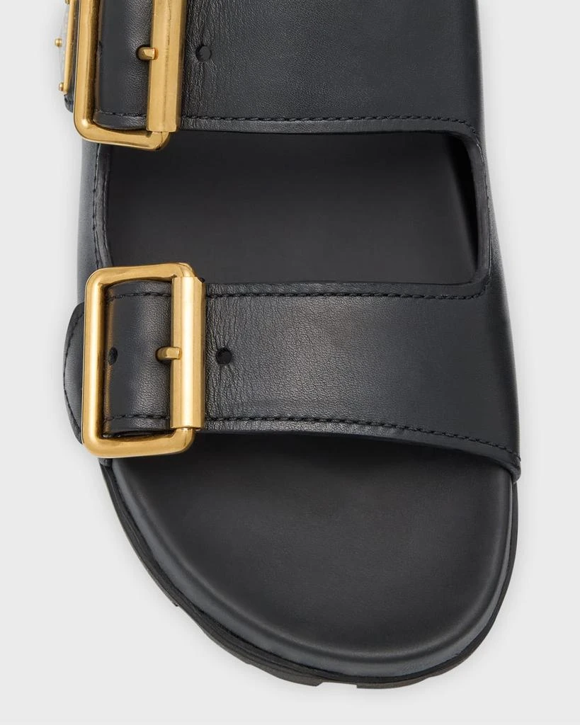 Prada Leather Dual-Buckle Slide Sandals 6