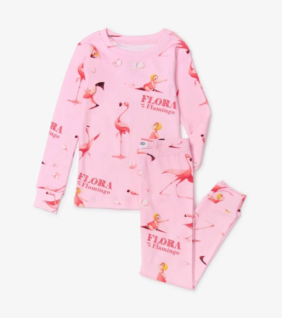 Books To Bed Girl's Flora And The Flamingo Pajamas In Pink 1