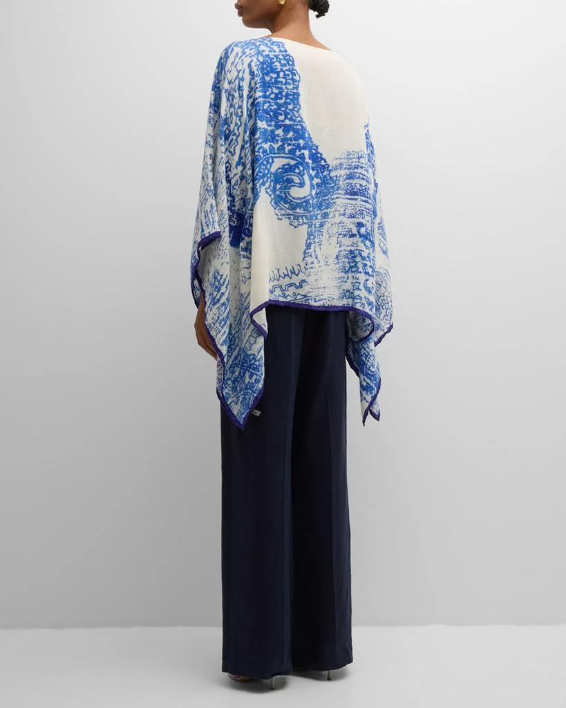 Rani Arabella Paisley Cashmere-Blend Printed Poncho 4