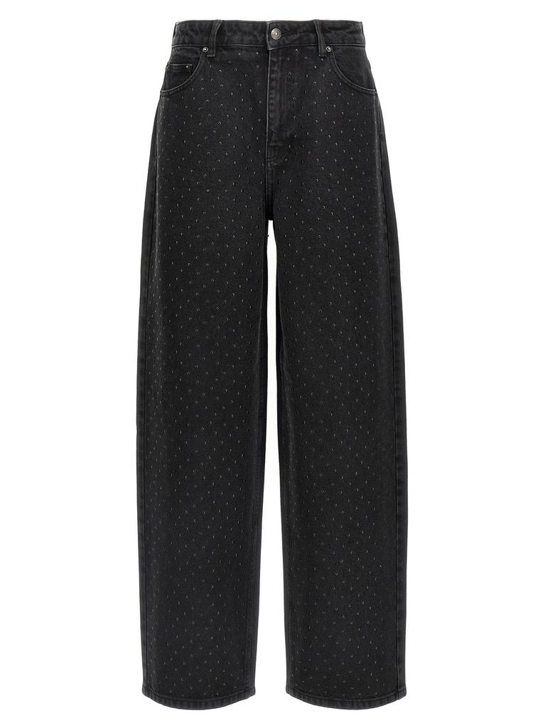 ROTATE Birger Christensen Silver pants in organic denim