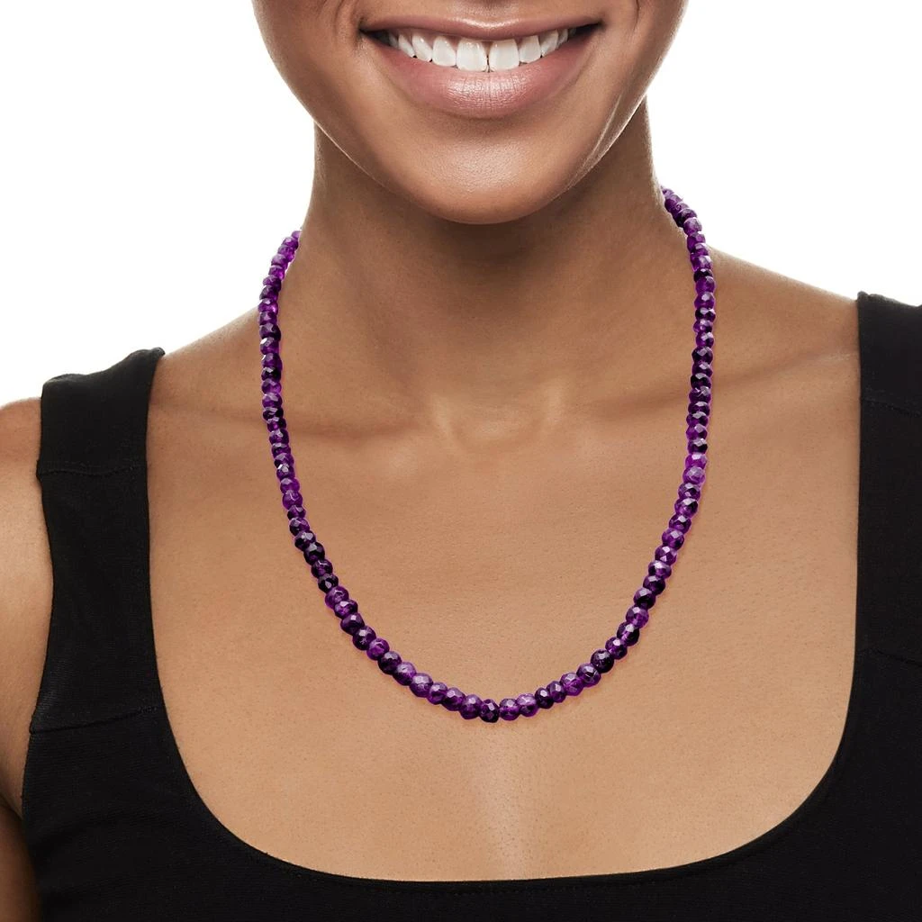 Ross-Simons Ross-Simons Amethyst Bead Necklace With Sterling Silver 3