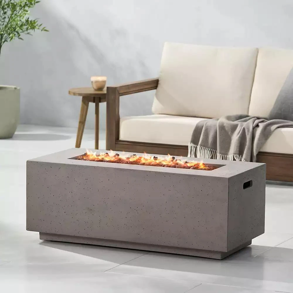 Streamdale Furniture Modern Concrete Fire Pit with 40K BTU for Indoor Warmth and Style 9