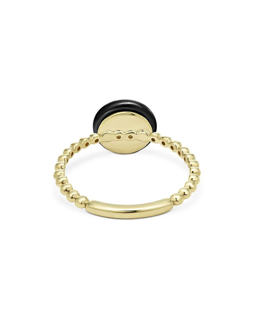 LAGOS Meridian 18K Yellow Gold Caviar Black Ceramic Beaded Ring 4