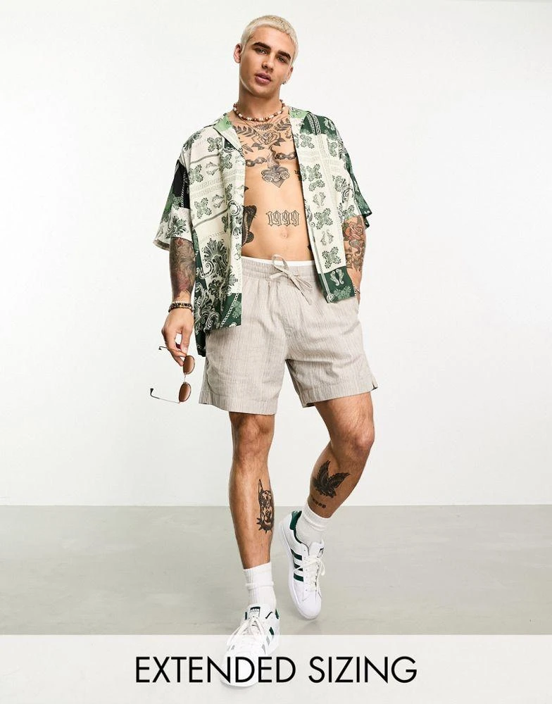 ASOS ASOS DESIGN oversized shirt in green paisley bandana print 1