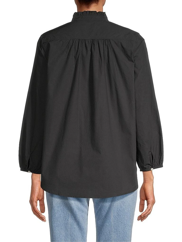 Birds of Paradis Sara B Ruffled Cotton Henley Shirt 5