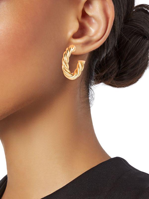 Ava & Aiden 12K Goldplated Half Hoop Earrings