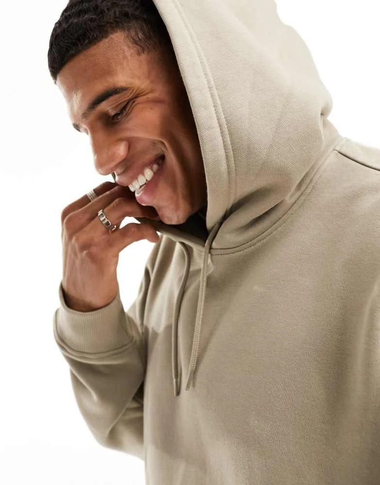 Weekday Weekday co-ord relaxed fit heavyweight jersey hoodie in beige mole 3