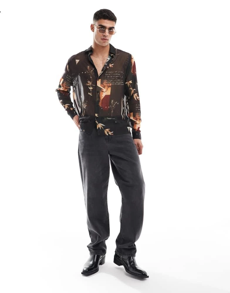 ASOS ASOS DESIGN relaxed shirt in photographic collage print 2