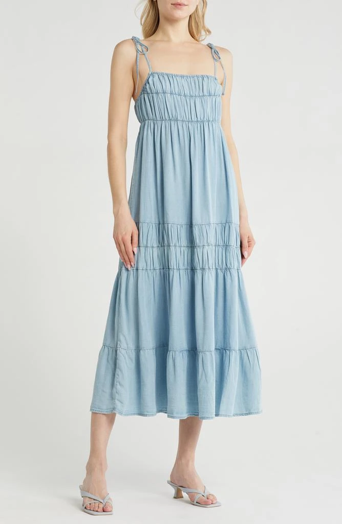 Blu Pepper Tie Strap Tiered Midi Dress 1