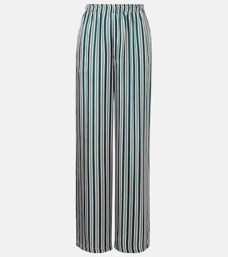 Max Mara Ladino striped wide-leg silk twill pants 1