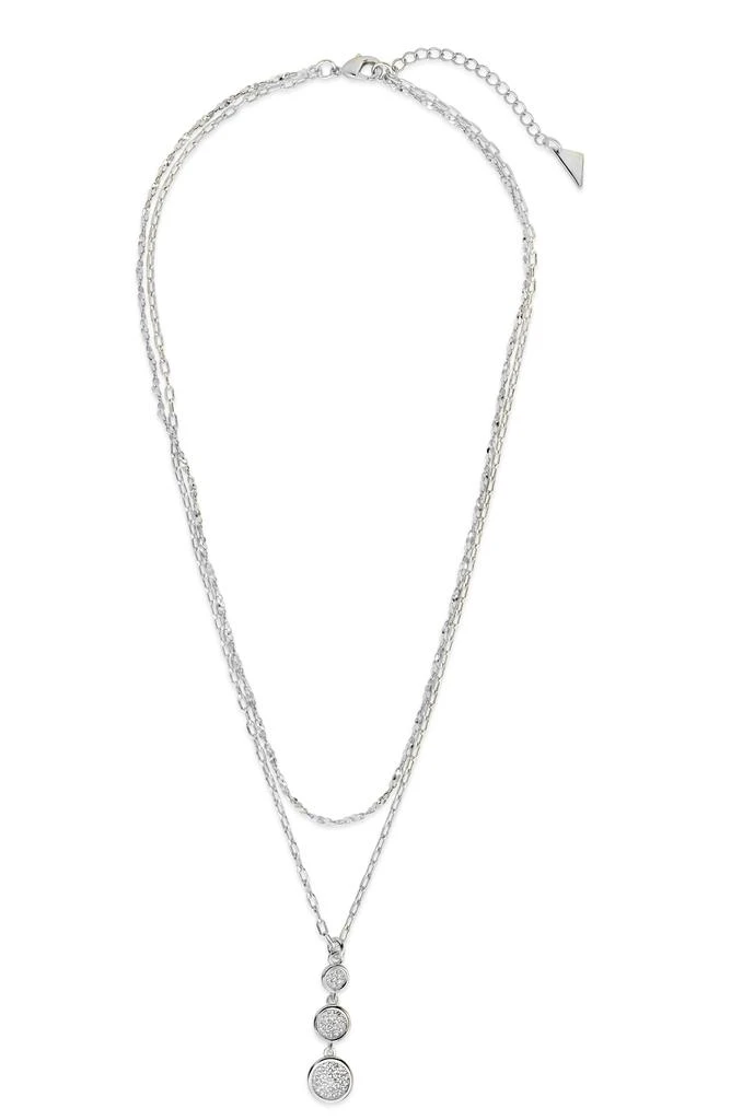 Sterling Forever Amy Pavé Cubic Zirconia Pendant Layered Necklace 1