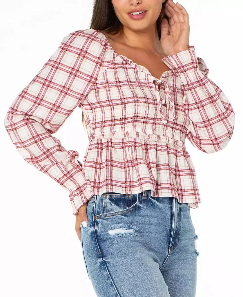 Celebrity Pink Juniors
Plaid Ruffle-Trim Babydoll Top 3