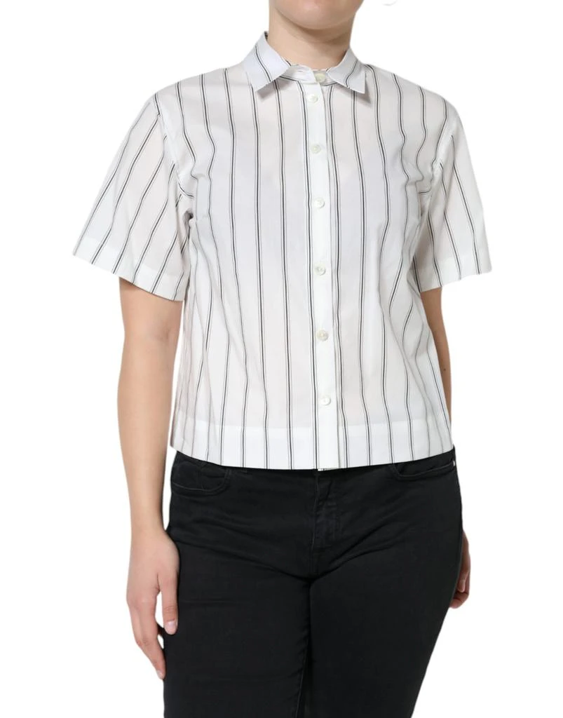 Dolce 
Gabbana Striped Colla Short Sleeve Polo Women
s Top