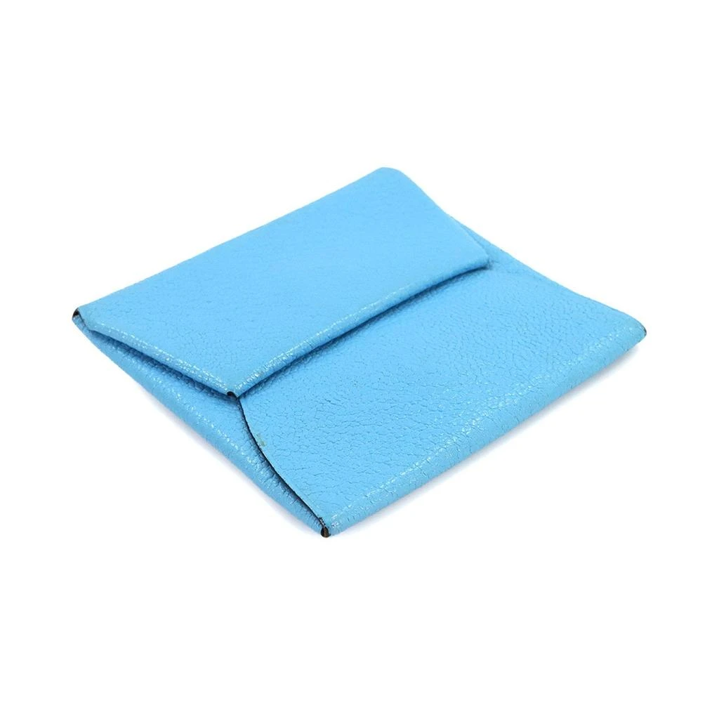 Hermes Celeste blue Chevre Leather Coin Purse/Coin Case (Pre-Owned) 4