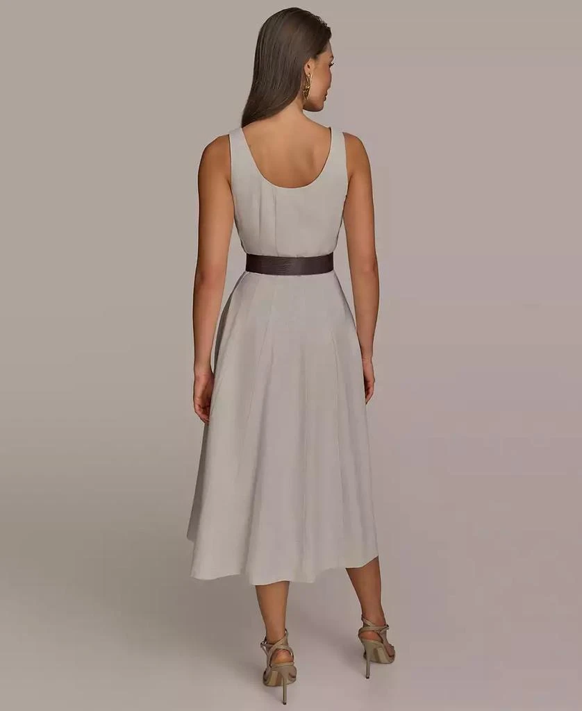 Donna Karan Women's Scoop-Neck Belted Midi Dress 5