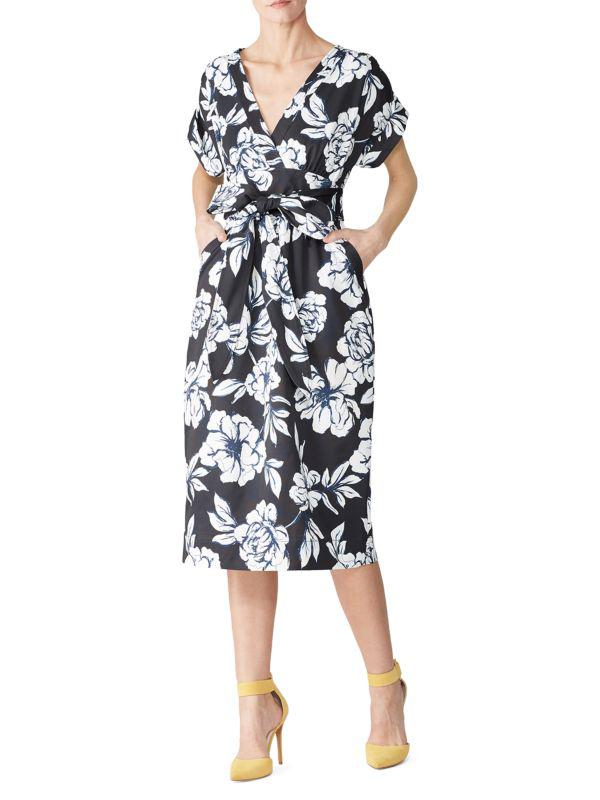 MARISSA WEBB Luciano Floral Tie Waist Midi Dress
