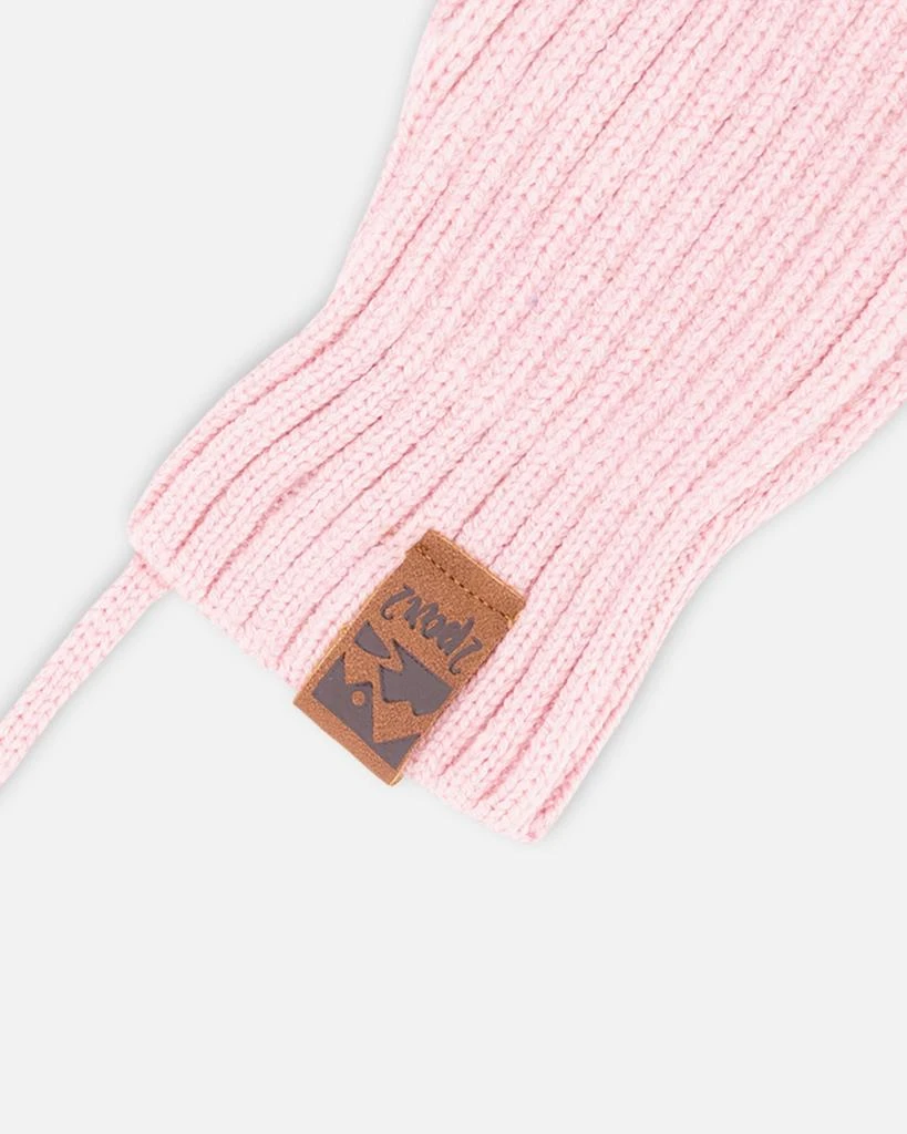 Deux par Deux Baby Knit Mittens with Cord Pale Pink 3