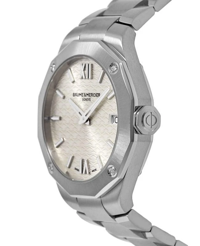 Baume & Mercier Baume & Mercier Riviera Silver Grey Dial Diamond Steel Women's Watch 10614 3