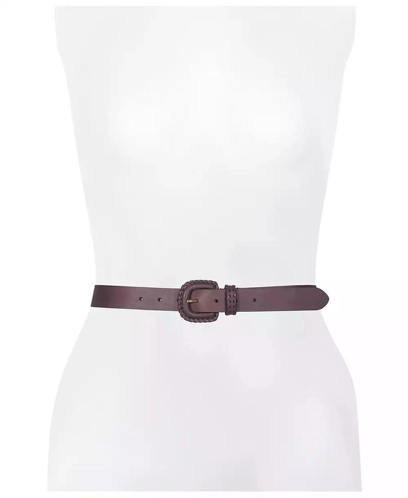 Frye Women's Covered Buckle Leather Lacing Belt 4