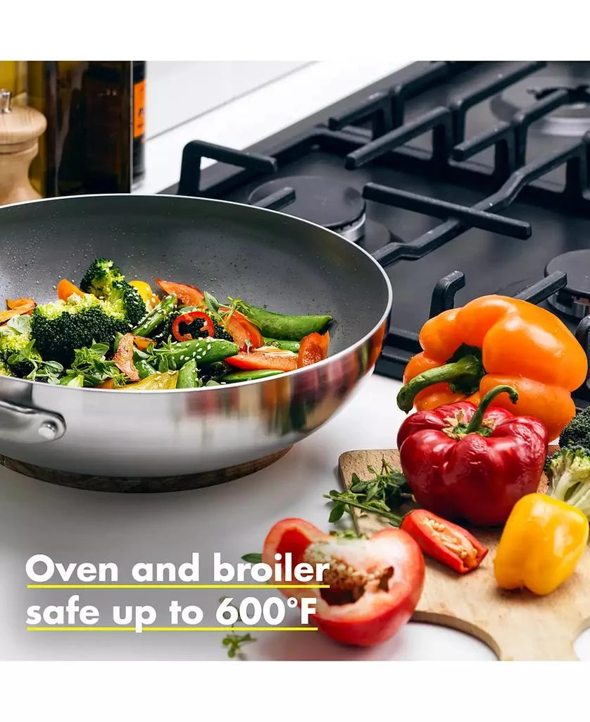 Greenpan Chatham Stainless Ceramic Nonstick Wok, 11" 5