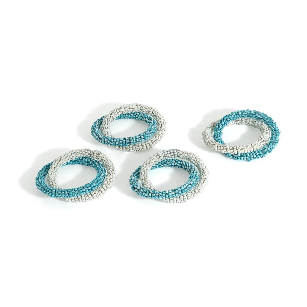 Tiramisu Aqua 
Silver Intertwine Napkin Rings (Set of 4)