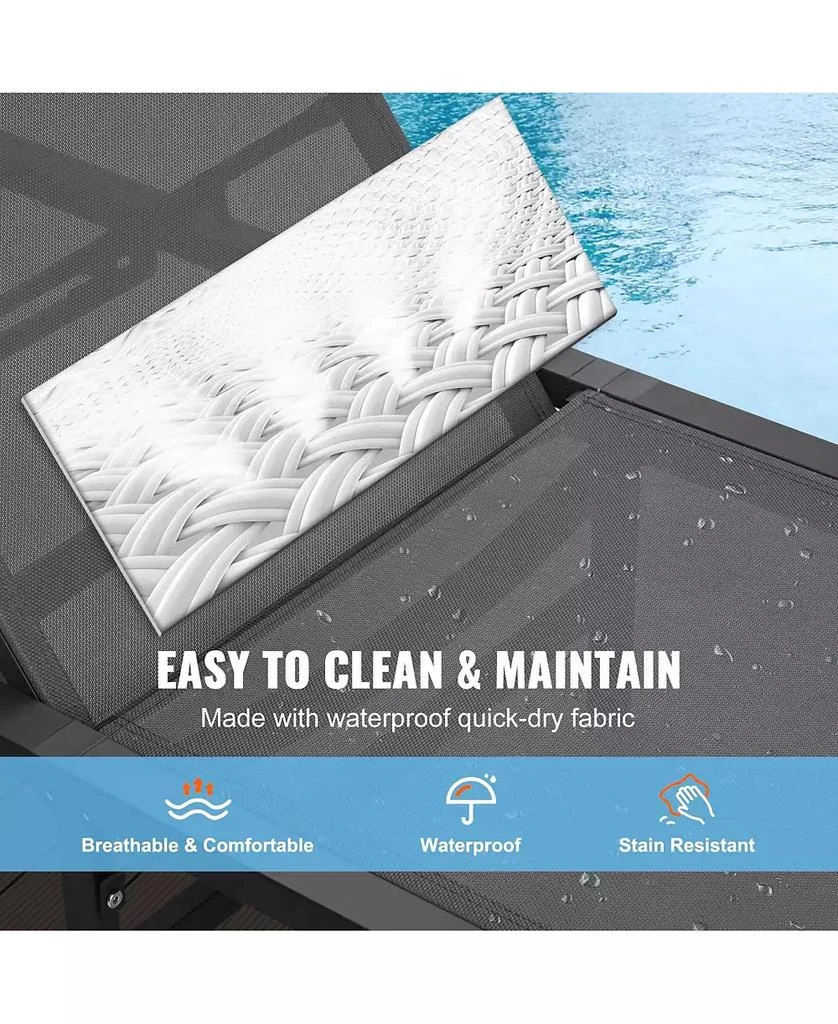 Mecale 2-Piece Outdoor Patio Chaise Lounge Chair Set with Adjustable 5-Position Backrest 9