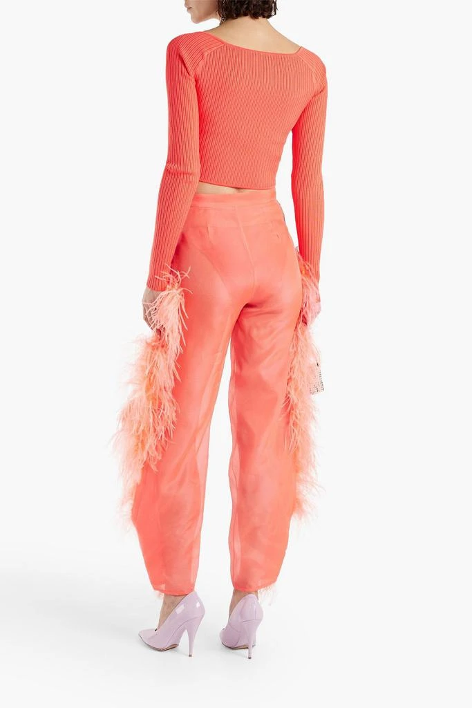 LAPOINTE Cropped wrap-effect stretch-knit top 3