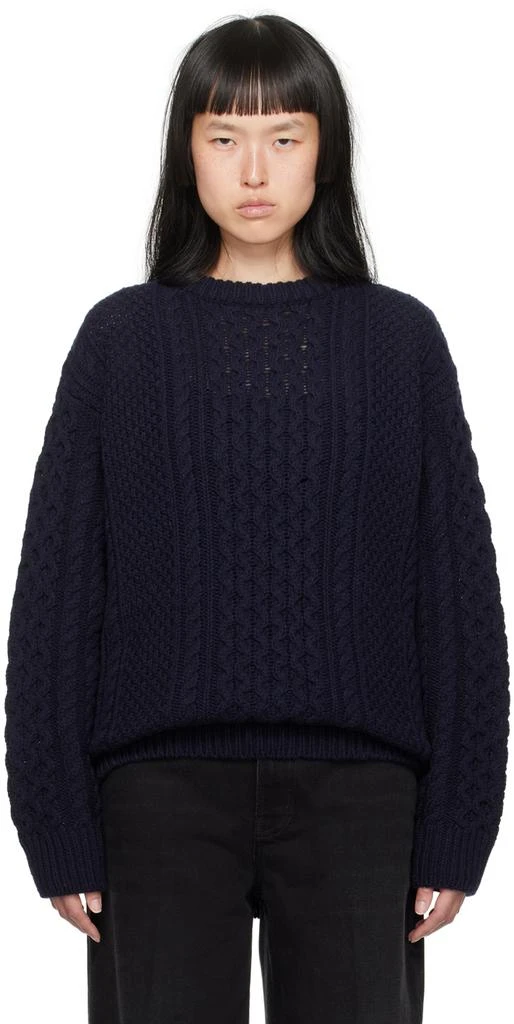 Totême Navy Chunky Sweater 1