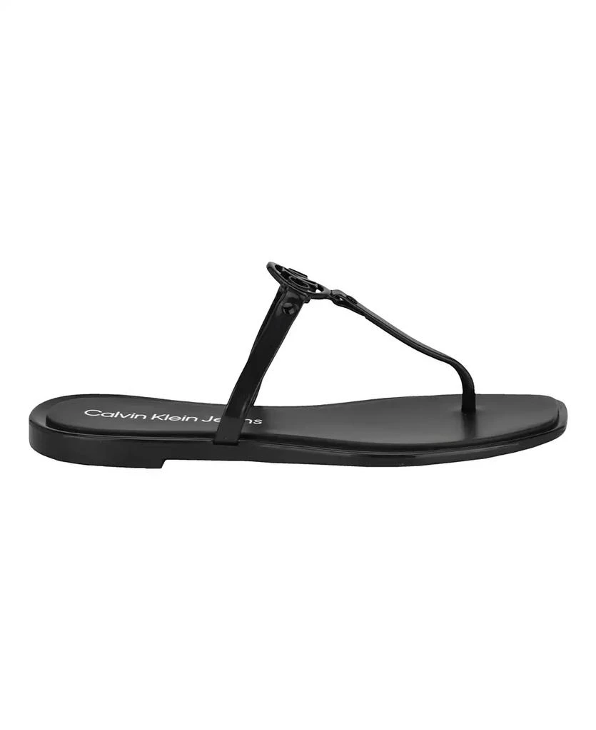 Calvin Klein Women's Edhen Logo T-Strap Flat Jelly Sandals 2