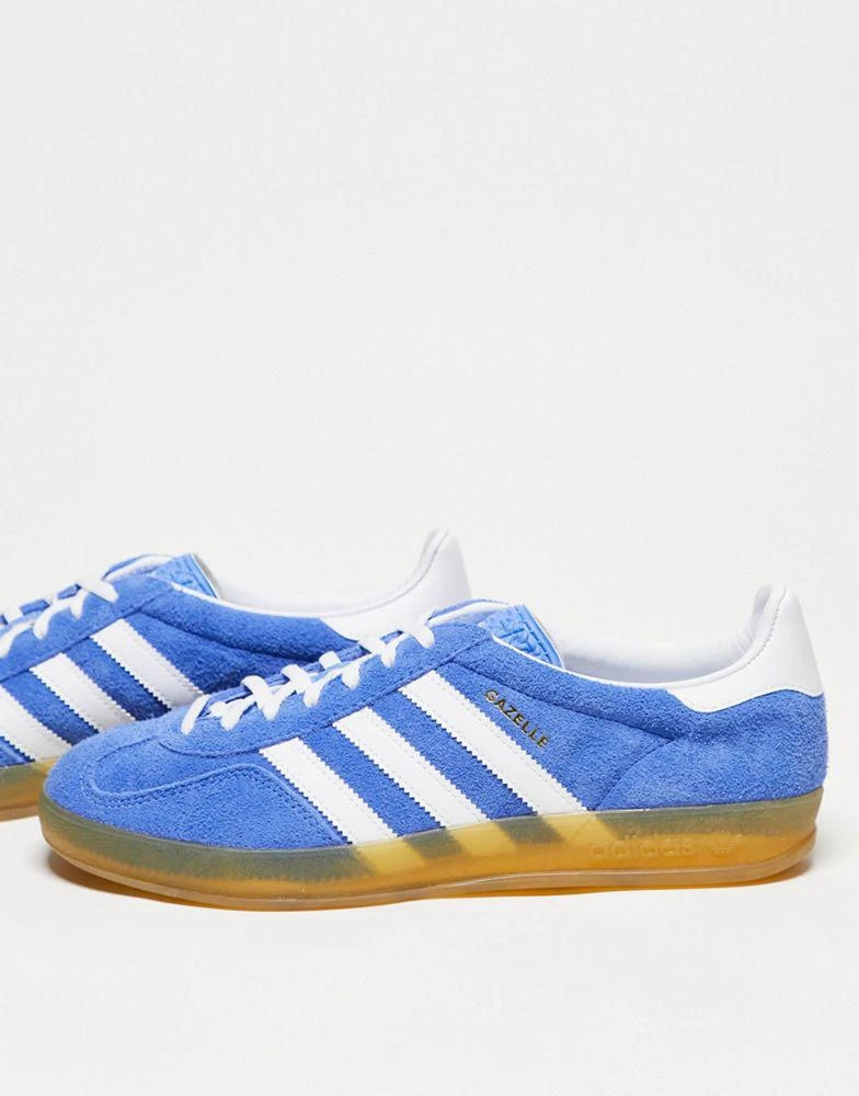 Adidas adidas Originals Gazelle Indoor gum sole trainers in light blue 1
