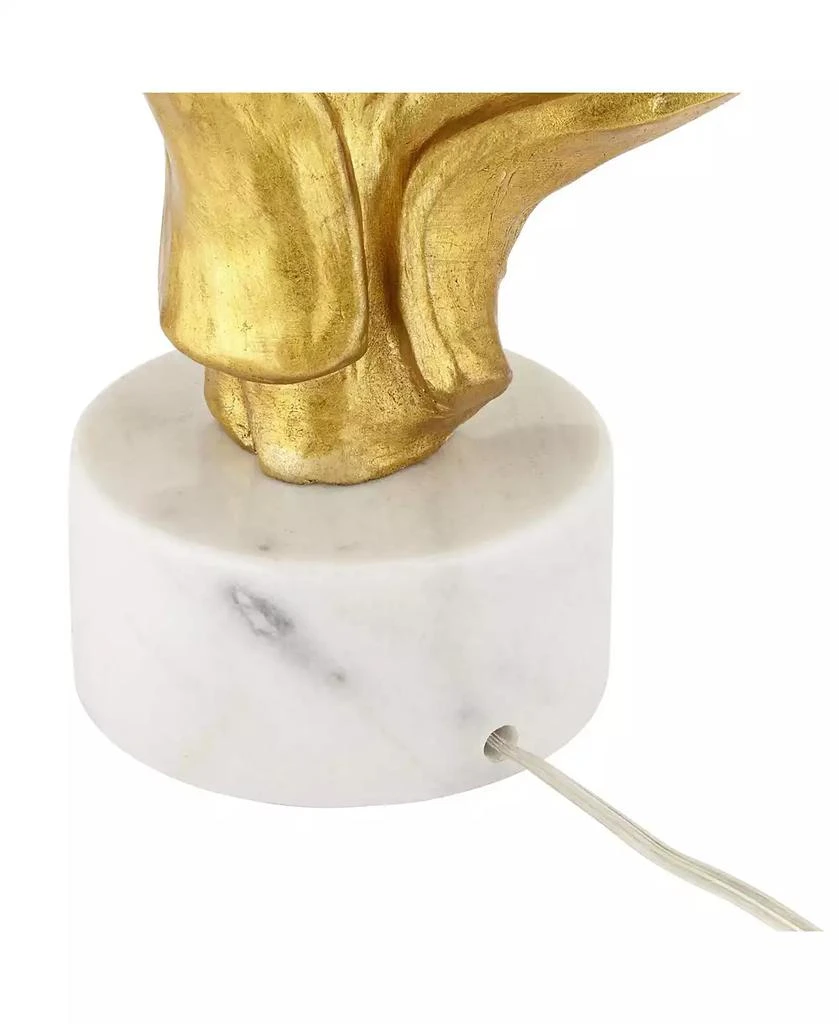Possini Euro Design Hera Modern Vintage Glam Table Lamp 31" Tall Sculptural Rose Gold White Shade Bedroom Living Room Bedside Nightstand Office Kids 7