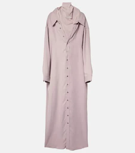Y/Project Turtleneck mesh-trimmed shirt dress 1