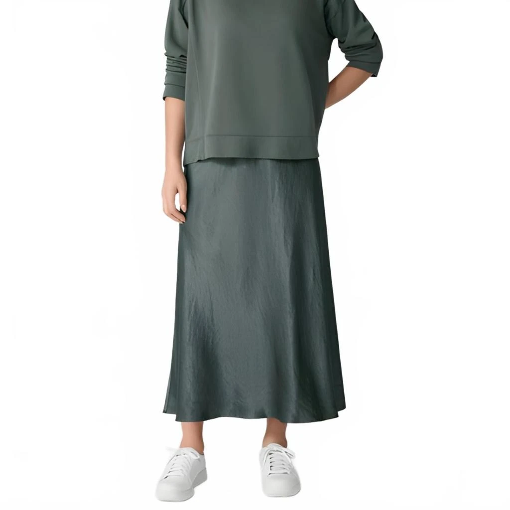 Eileen Fisher Bias Maxi Skirt In Everglade
