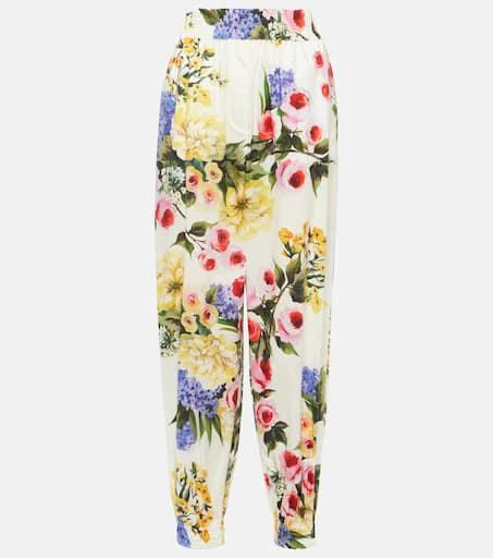 Dolce 
Gabbana Floral cotton poplin tapered pants 1