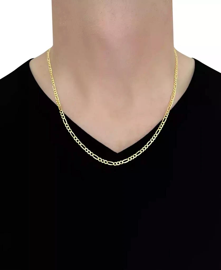 Italian Gold 22" Figaro Link Chain Necklace (3-1/5mm) in Solid 14k Gold 3