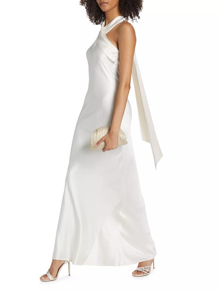 Galvan Pandora Satin Halterneck Gown