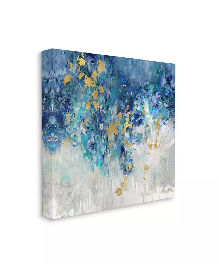 Stupell Industries Abstract Blue Gold-Tone Paint Design Art, 24" x 24"
