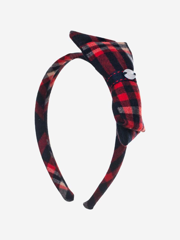 Patachou Patachou Girls Tartan Bow Headband in Red