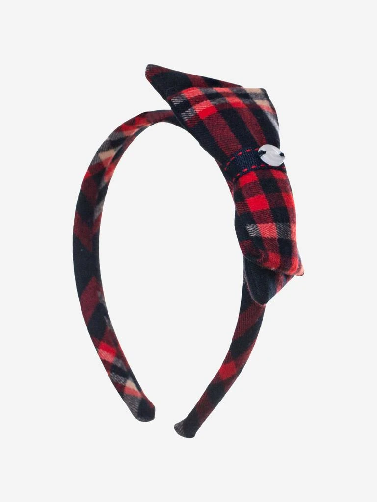 Patachou Patachou Girls Tartan Bow Headband in Red 1