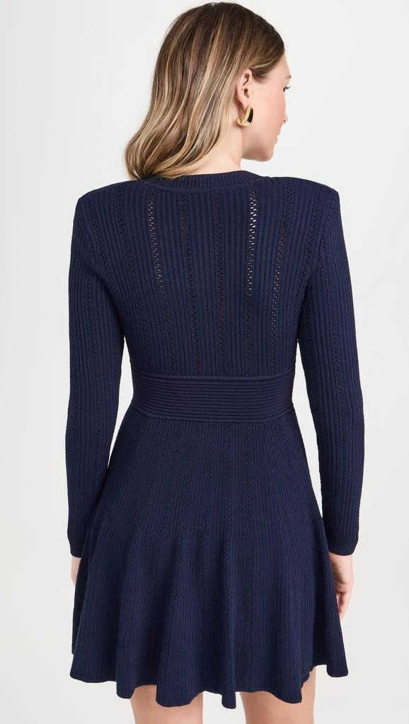 Self Portrait Navy Pointelle Knit Mini Dress 2