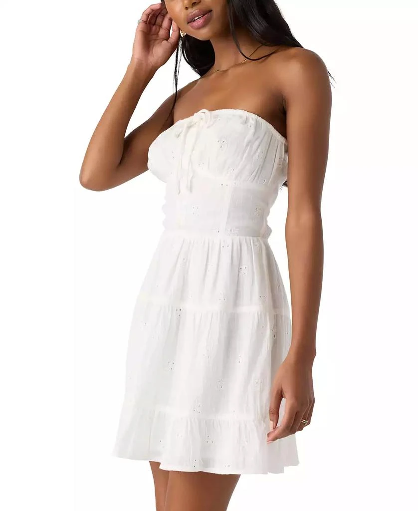 O'Neill Juniors' Naya Cotton Eyelet Strapless Mini Dress - Dresses & Skirts  - Free Shipping - BeyondStyle
